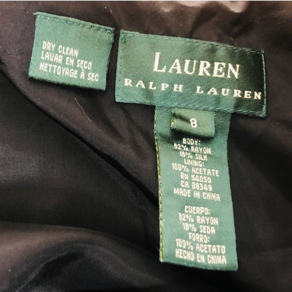 Lauren Ralph Lauren Skirt Womens Sz 8 Velvet Maxi ALine Long Silk Rayon Black - Picture 9 of 9